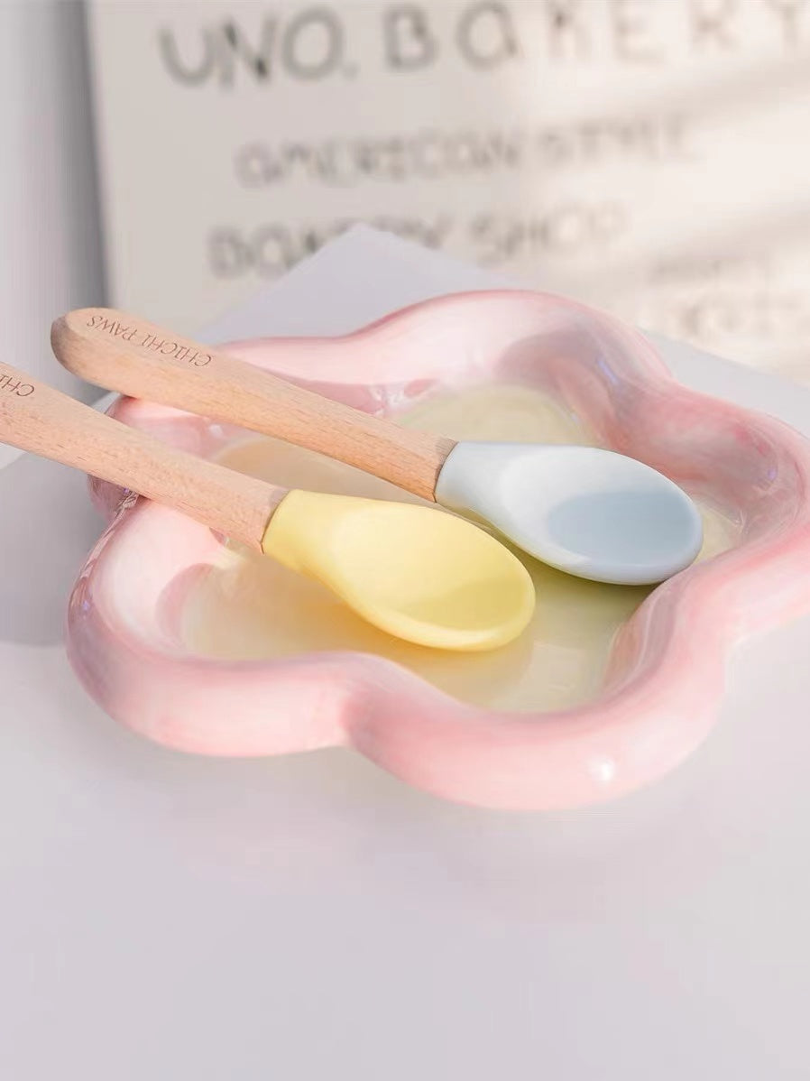 CHICHI PAWS Reusable Silicone Spoon for Cat/Dog Rose